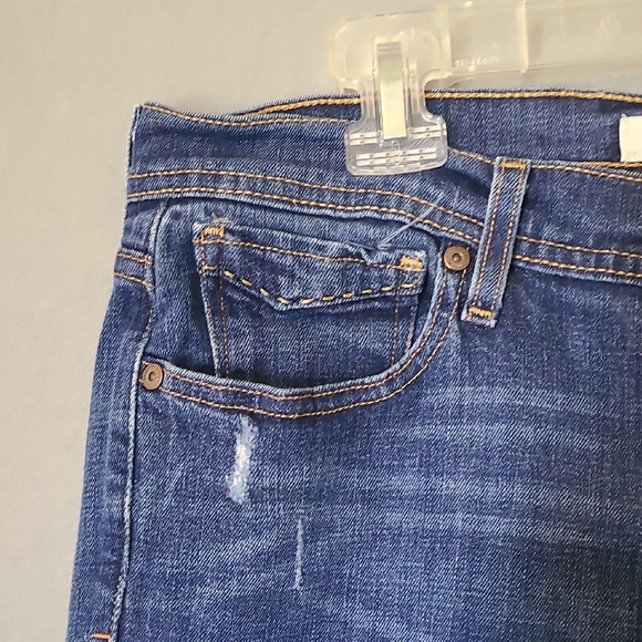 LEVI'S Women's Blue Distressed Straight Leg 505 Denim Jeans - Size 12M - Picture 5 of 16